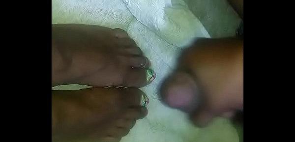  Sexy Mature Wife Feetfuck Footjob With Anklet and Toe Rings Polished Orange Toes First Time 2019 Part 2 (Cumshot)